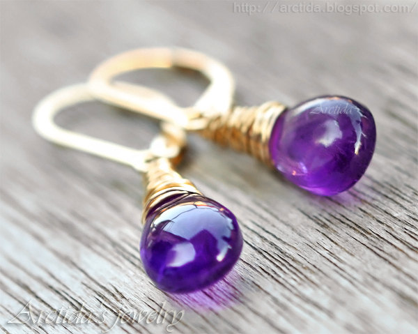 Amethyst Light Bulb Earrings